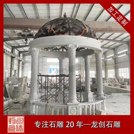 花崗巖石雕涼亭 單層雙層六角八角款式，適配庭院公園、鄉(xiāng)村廣場、古建景區(qū)場景定制安裝